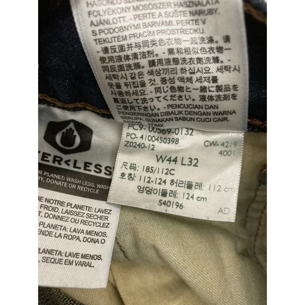 Men's Levi's 569 Loose Straight Fit Jeans Dark Wash Blue Size 44x32